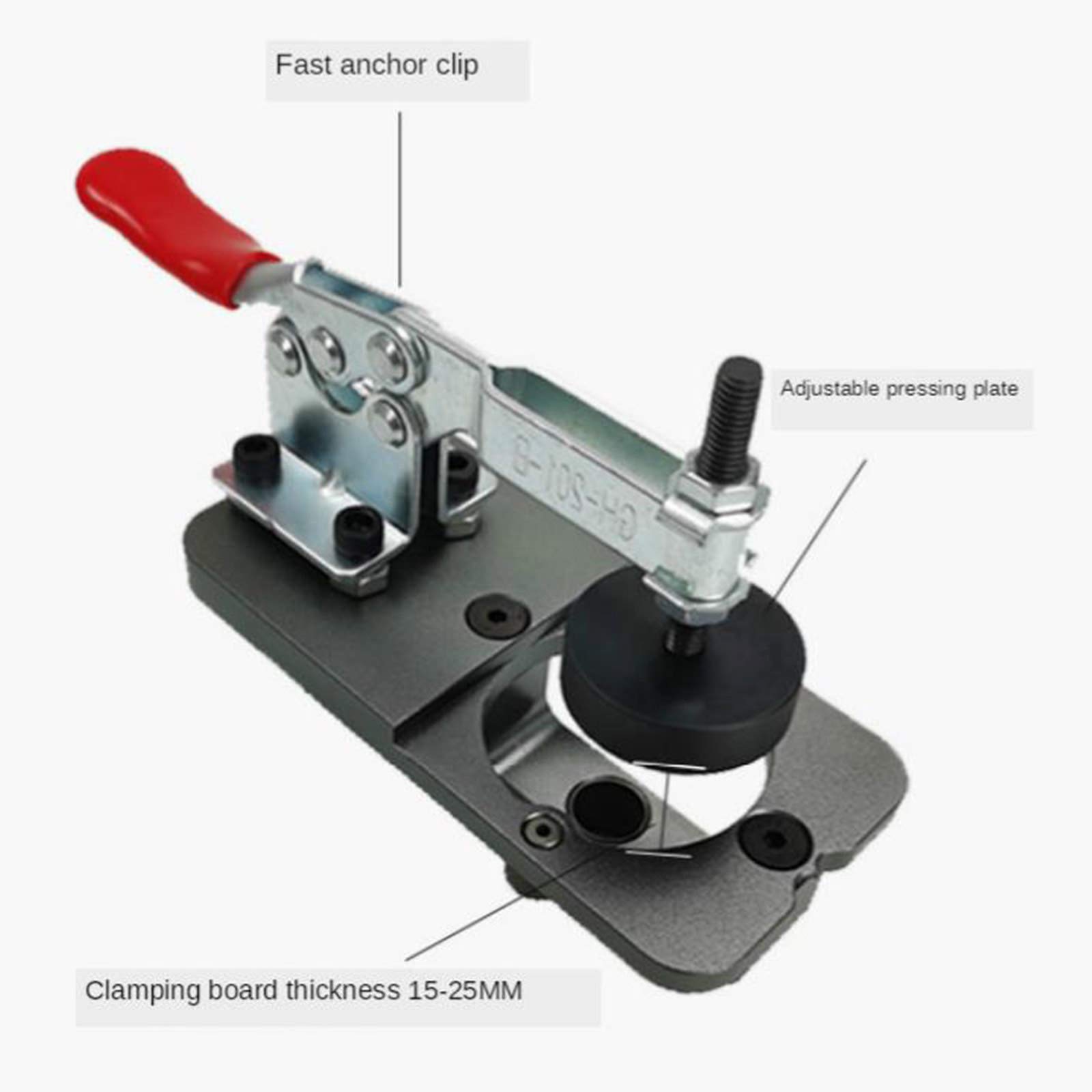 Dima per Cerniere da 35 mm, kit di guida per trapano con fresa per cerniera in lega di alluminio, apri fori per la lavorazione del legno per porta, armadio, guardaroba, mobili (Marrone)