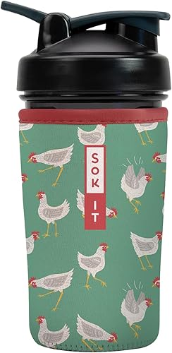 Miniatura 14 de Funda aislante de neopreno para botella mezcladora de proteínas Sok It BotlSok (Jardín inglés de picnic, se ajusta a botella mezcladora de 28 oz)