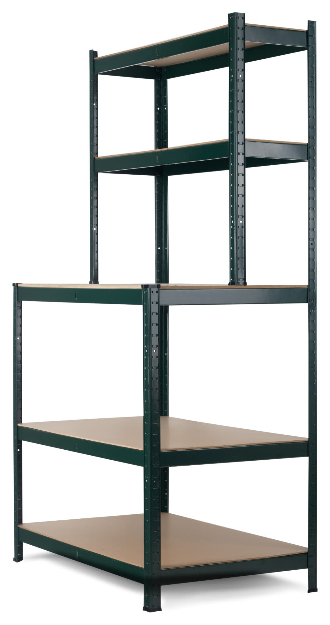 Stagecaptain Estantería de Banco de Trabajo WBR-175 GR con estantes | Estantería robusta de montaje por encaje para taller, almacén, sótano y despensa, Estructura metálica pintada
