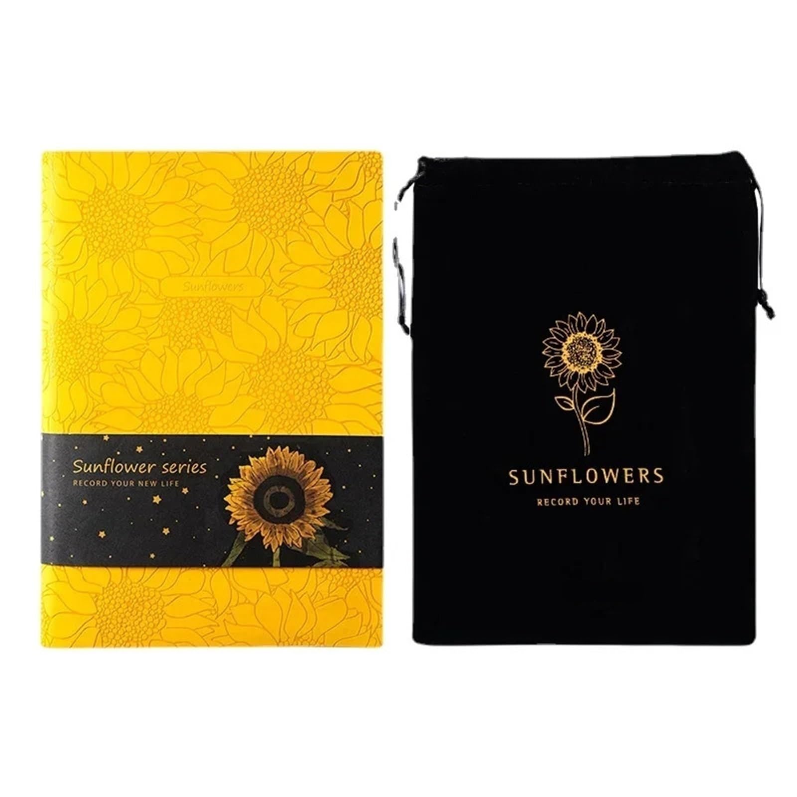 Quaderno Blocco Note A5 con Copertina Girasole addensata, Superficie Morbida in Pelle, Semplice taccuino for Conti a Mano for Studenti, Forniture for riunioni for Ufficio Aziendale(Yellow)