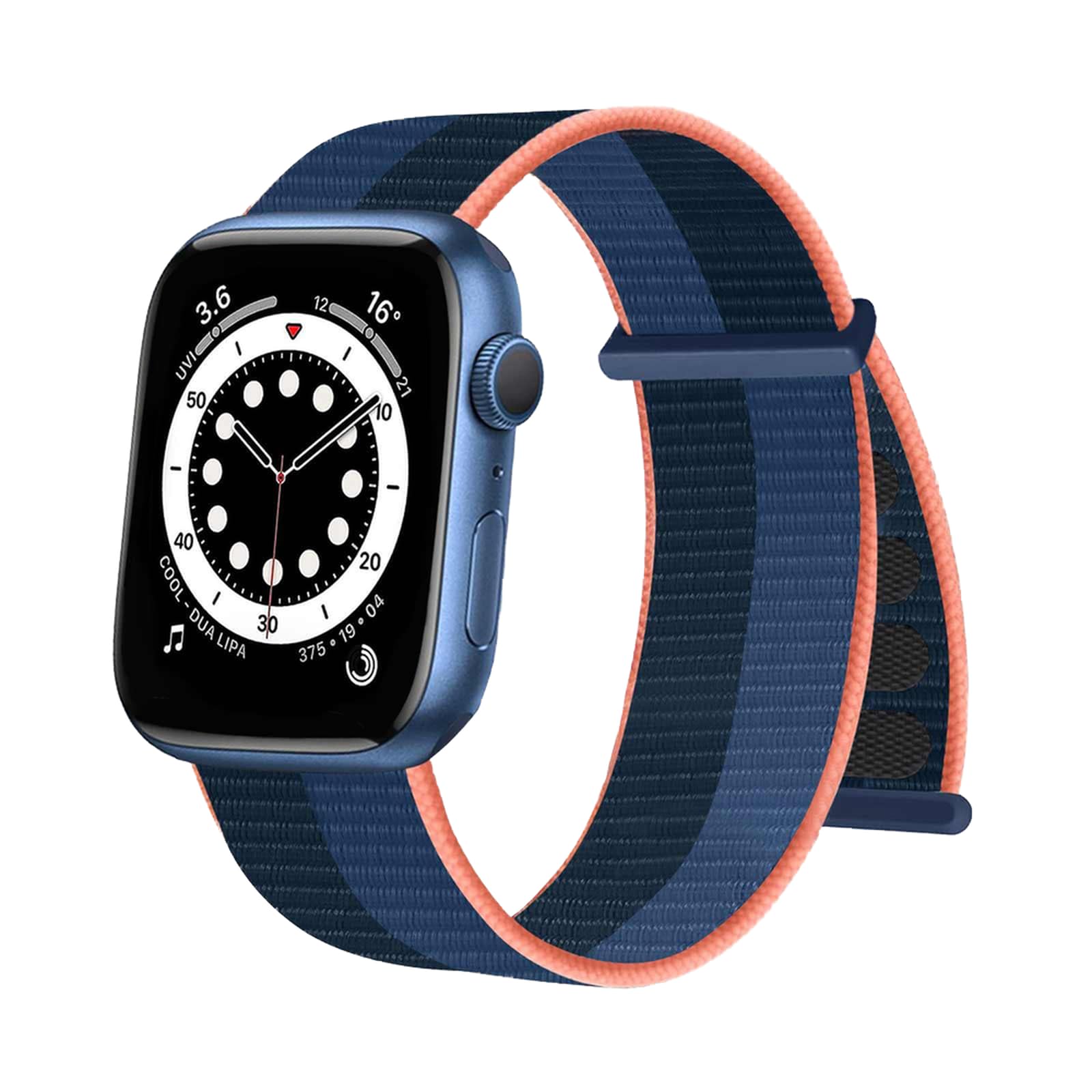 Nylon Band Compatible With Apple Watch Bands 40mm 38mm 42mm 44mm 41mm 45mm for Women Men, Stretchy Sport Loop Strap Soft Braided Elastic Replacement Wristband for iWatch Series 7/SE/6/5/4/3/2/1(Blue