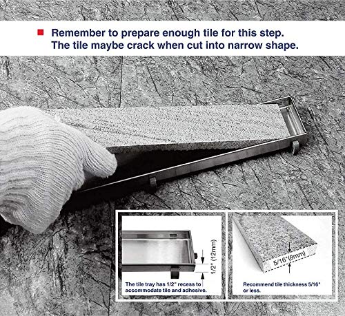 Neodrain 32-Inch Linear Shower Drain With Tile Insert Grate,Professional Brushed 304 Stainless Steel Rectangle Shower Floor Drain Manufacturer,Floor Shower Drain With Leveling Feet, Hair Strainer #TOP5