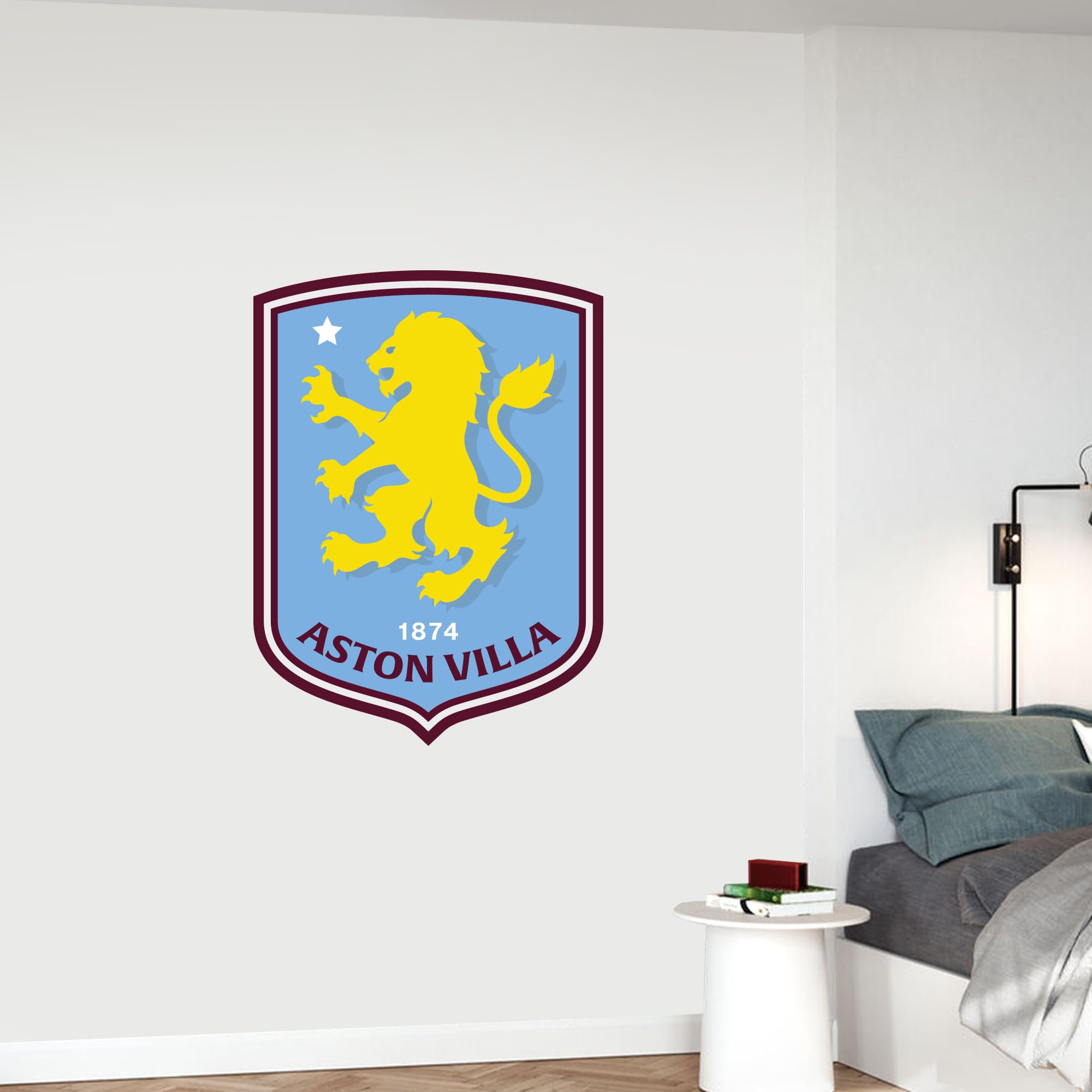 Beautiful Game Blue, Red Aston Villa Football Club Crest Wall Sticker (120Cm Height X 80Cm Width)