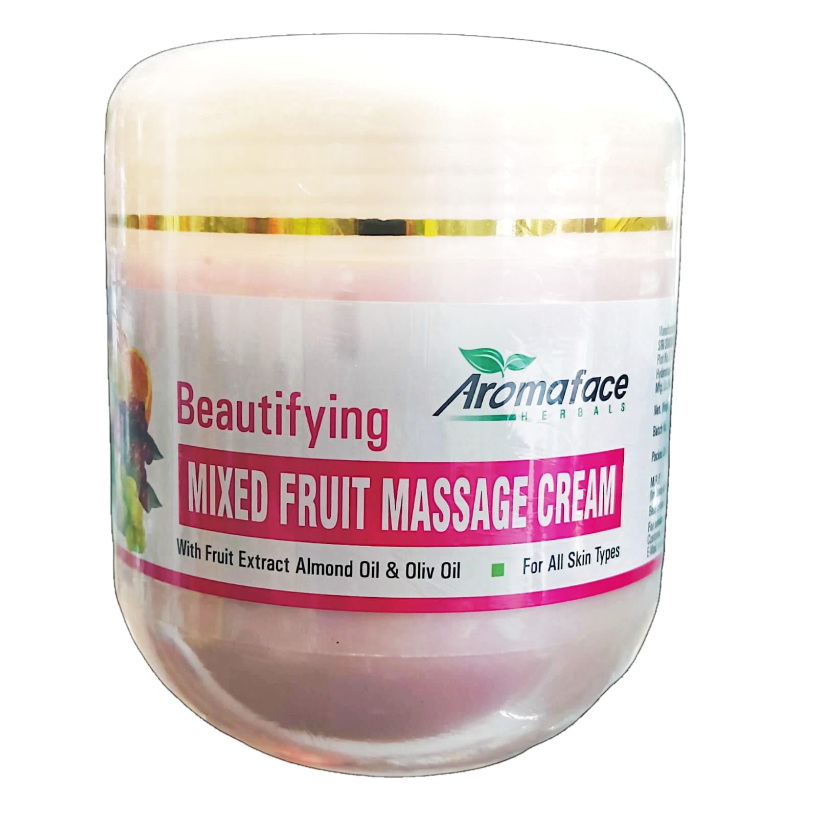 Aromaface Beautifying Mixed Fruit Massage Cream, 500g, With Fruit Extract, Almond Oil, Olive Oil, For All Skin Types