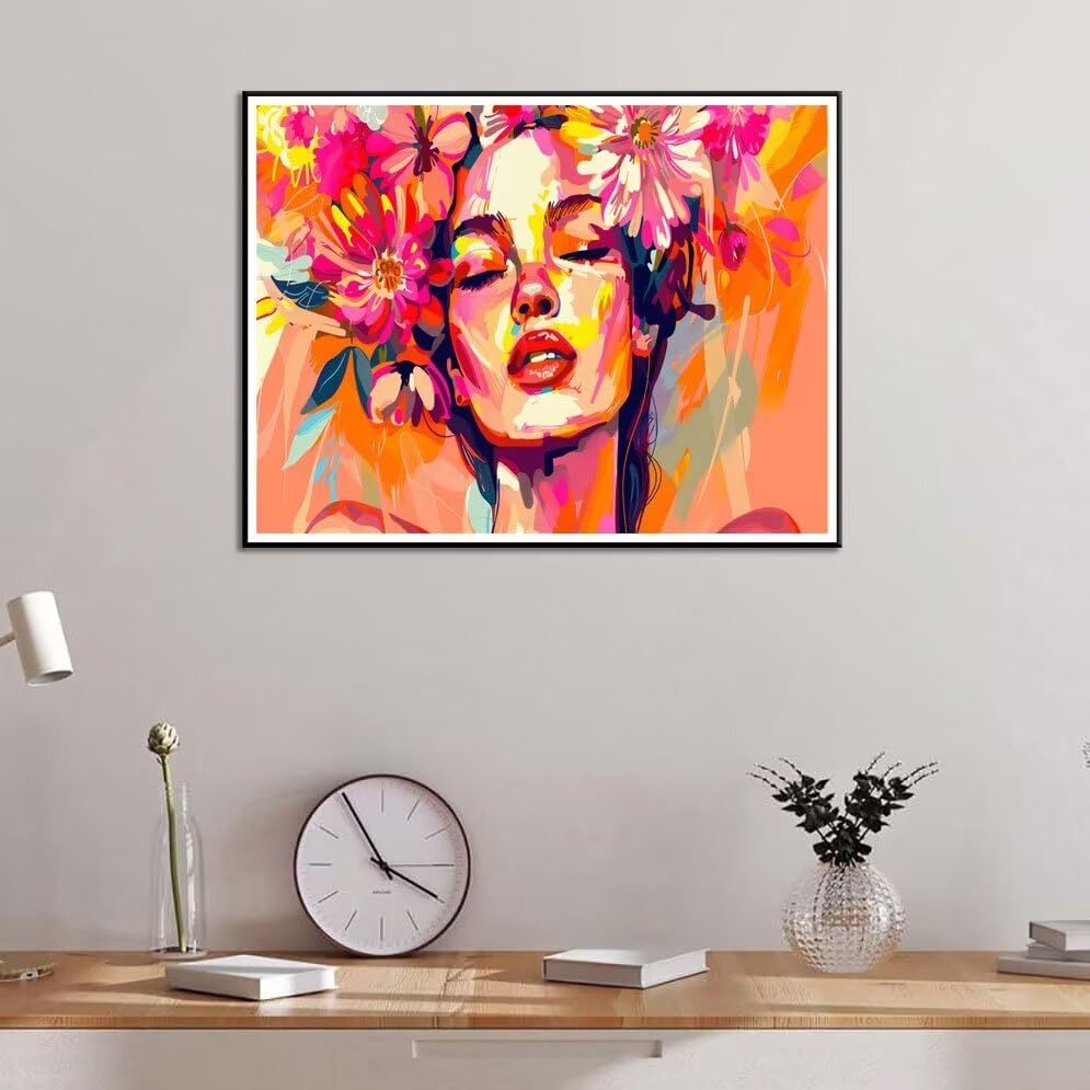 Dipingere con i Numeri Adulti, Rosa Kit di Pittura Acrilica Fai-da-Te per Adulti Principianti, 180x100cm Kit Paint by Numbers Adulti con Pennelli Pittura a Pigmento Acrilico, Senza Cornice (Fulmine