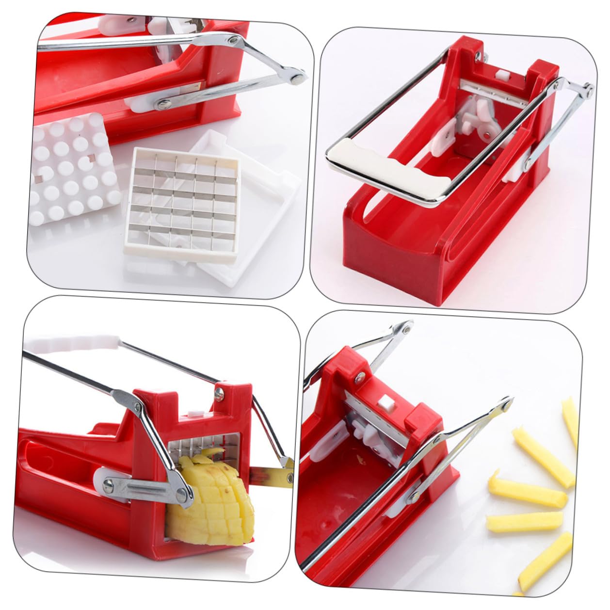 Trancheuse à Légumes Multifonction en Abs pour Pommes de Terre et Melons, Coupe Frites Pratique pour Préparation Saine de Snacks Maison Cuisine