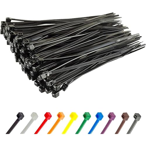 GTSE 6 Inch Black Zip Ties, 100 Pack, 40lb Strength, UV Resistant Strong Nylon Cable Ties, Self-Locking 6" Tie Wraps