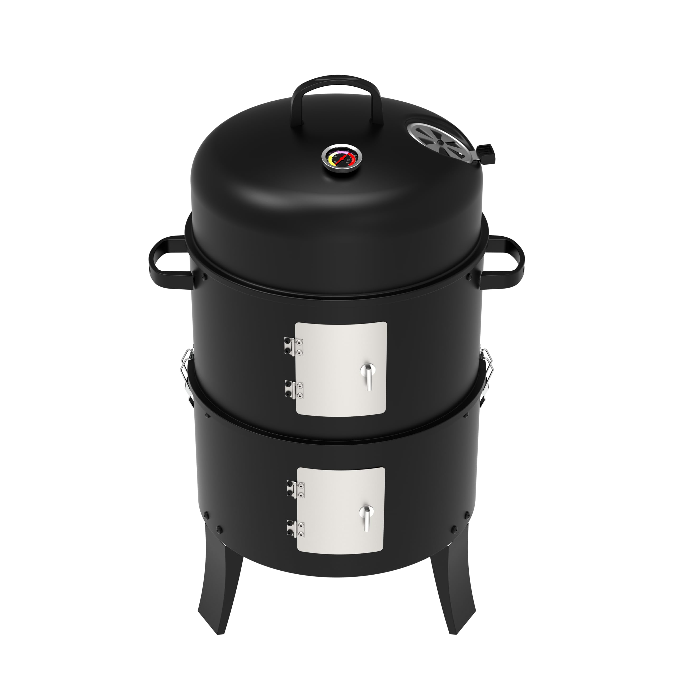 Ahumador de carbón de 16 pulgadas, parrilla vertical para barbacoa, hoguera al aire libre de 402 pulgadas cuadradas, área de cocción, parrilla versátil para ahumar al aire libre, color negro