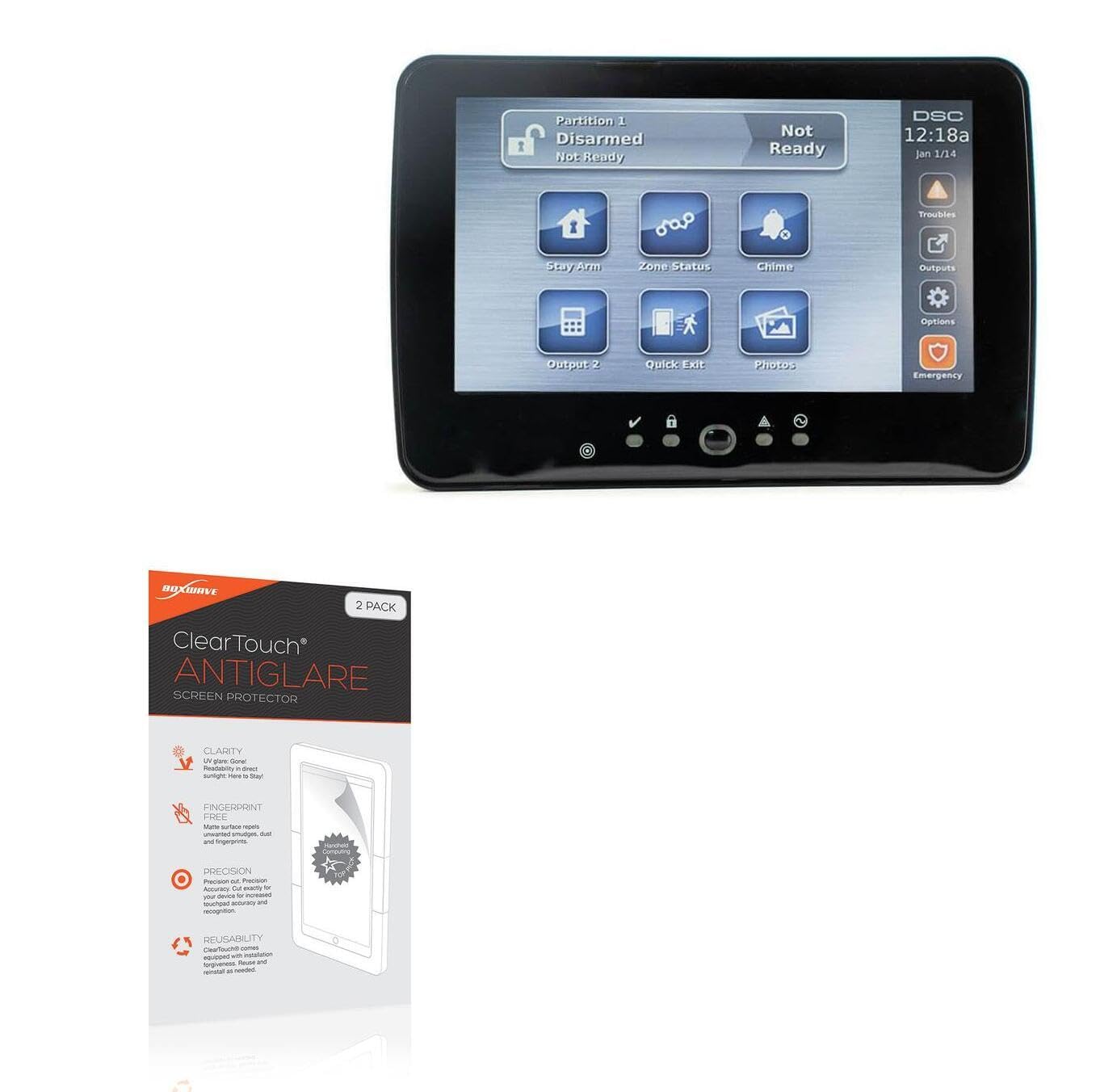 BoxWave Screen Protector Compatible with DSC HS2TCHPBLKN Screen Display (6 in) - ClearTouch Anti-Glare (2-Pack), Anti-Fingerprint Matte Film Skin