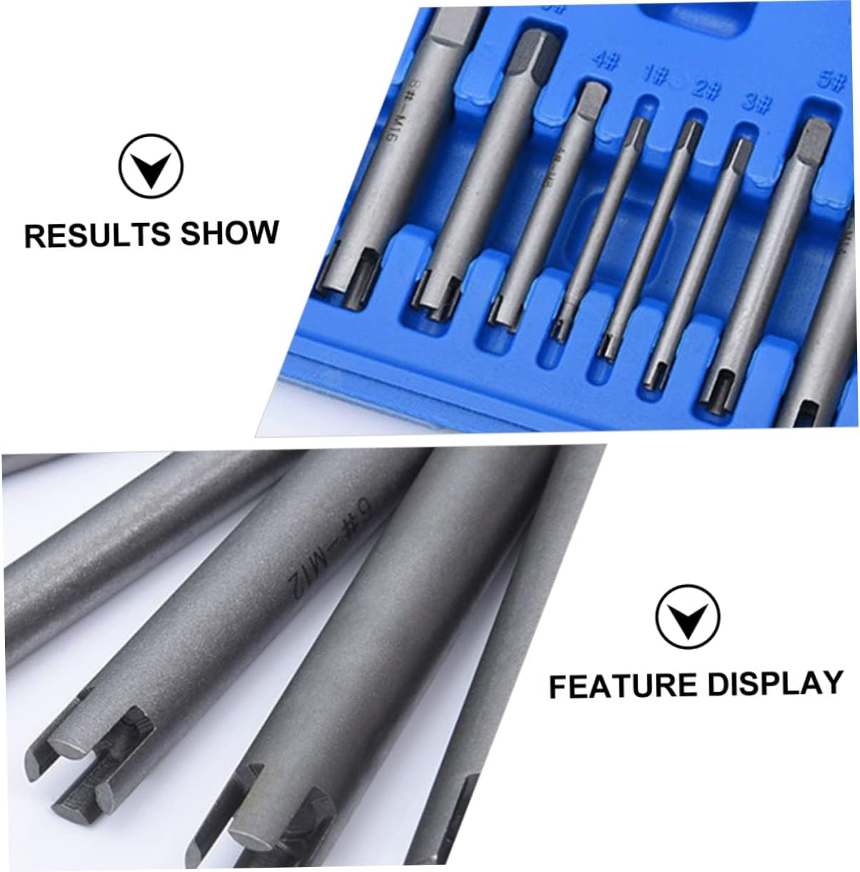 jojofuny Screw Extractor Set 10 Pcs Alloy Screw Extractors for Rusted Bolts M10-30mm Extraction