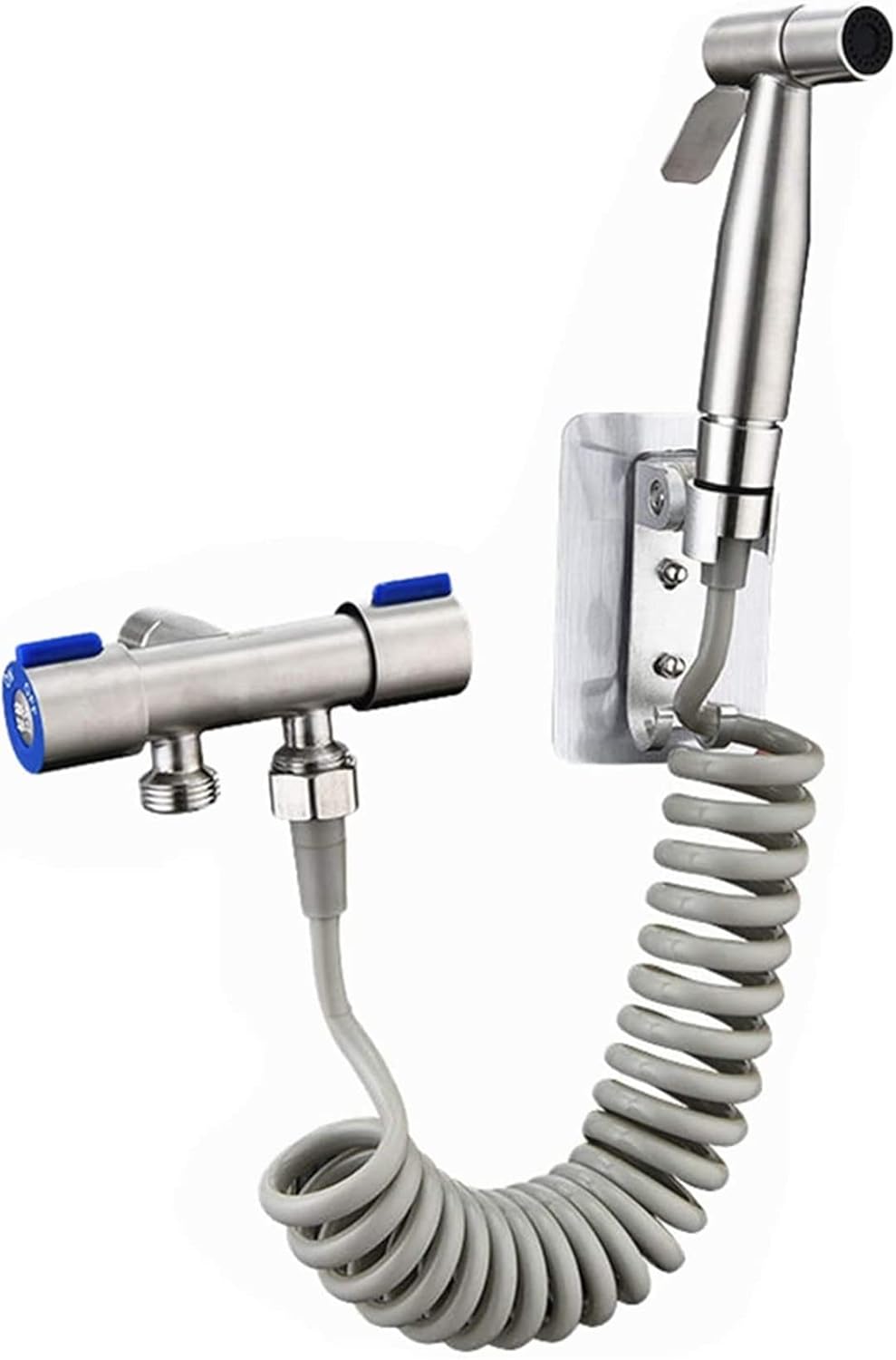 Bidet Sprühschlauch 2 Meter Grau - Flexibles Federrohr Für Toilette & Haustierwäsche