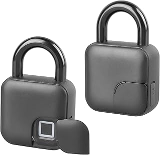 Fingerprint Padlock, Bluetooth Lock, Smart Padlock with Keyless Biometric, Bluetooth Smart Keyless Biometric Thumbprint Lock, APP Remote Control, Electronic Lock, for Tuya