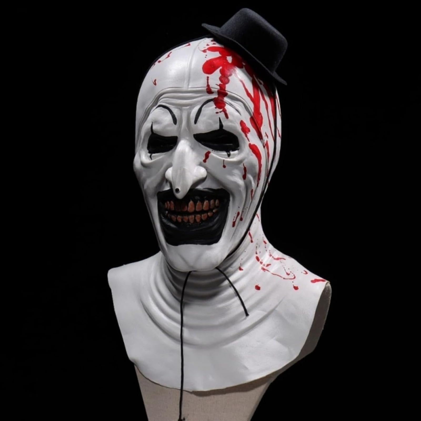 Terrifier Art - Maschera da clown, spaventoso assassino, per Halloween, cosplay, realistica, in lattice, per giochi di ruolo, accessori per costumi e decorazione per la casa infestata Nuovo modello