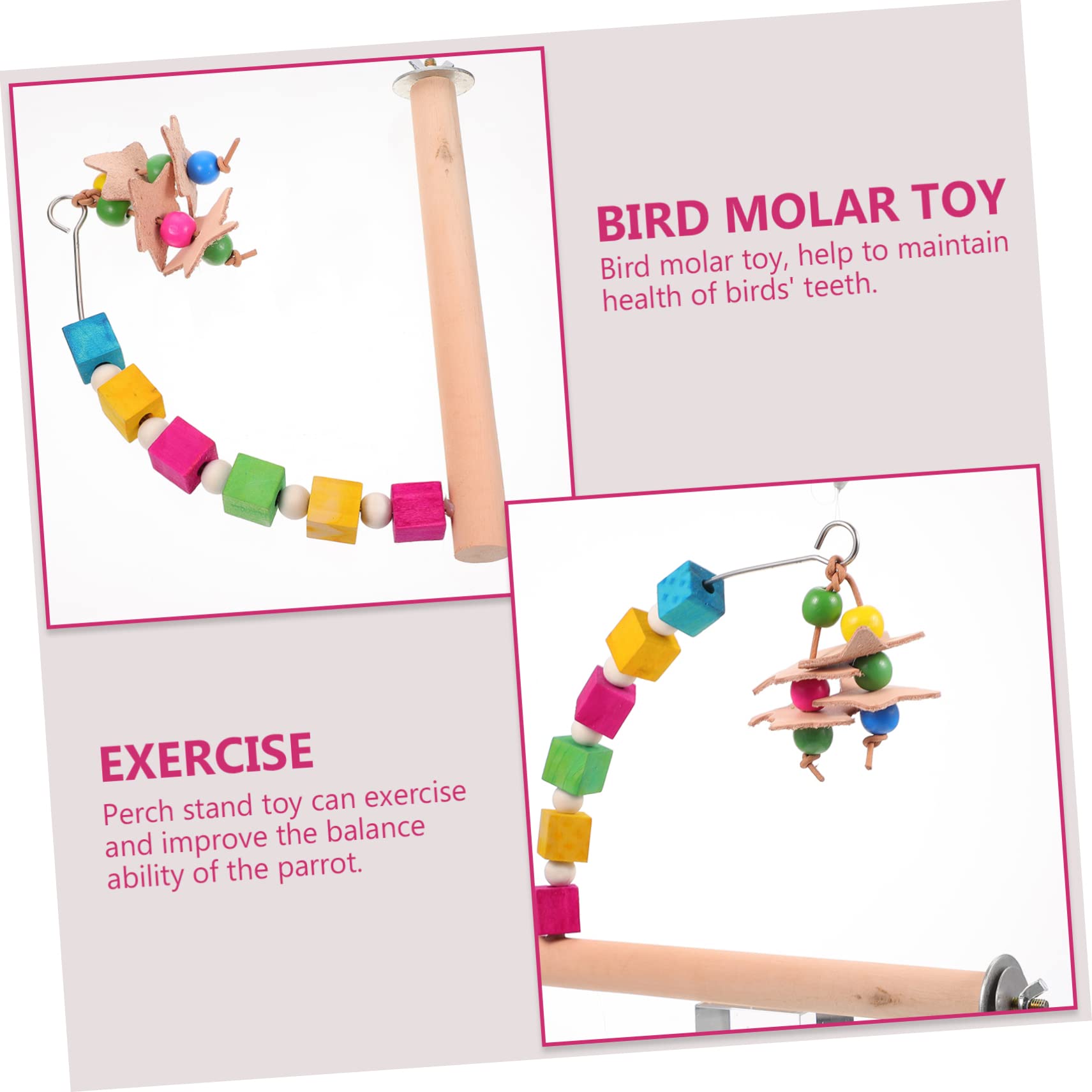 Balacoo Parrot Standing Stick Pets Toys Parrot Cage Toy Hanging Bed Swing Bird Perch Toy Parakeet Toys Chinchilla Cage Toys Bird Cage Toy Cockatiel Parrot Toy Playset Wooden Chew