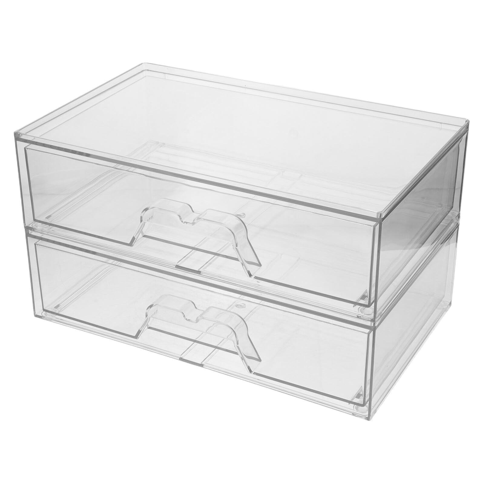 TOYANDONA 2 Piezas Cajones Apilables de Acrílico Transparente para Almacenamiento de Maquillaje y Suministros de Oficina Visibilidad Clara y Diseño Elegante para Organización en Baño o