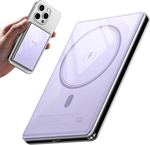 Kuulaa Magsafe Power Bank de 10000 mAh Ultra Slim 0.53 '' Cargador portátil inalámbrico magnético con salida USB-C, carga rápida PD de 20 W para