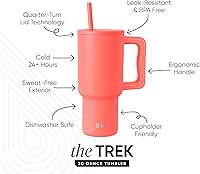 Vista 91 de Simple Modern - Vaso Trek de 40 onzas con asa y tapa con sorbete, taza de viaje de acero inoxidable con aislamiento, apta para portavasos Bosque