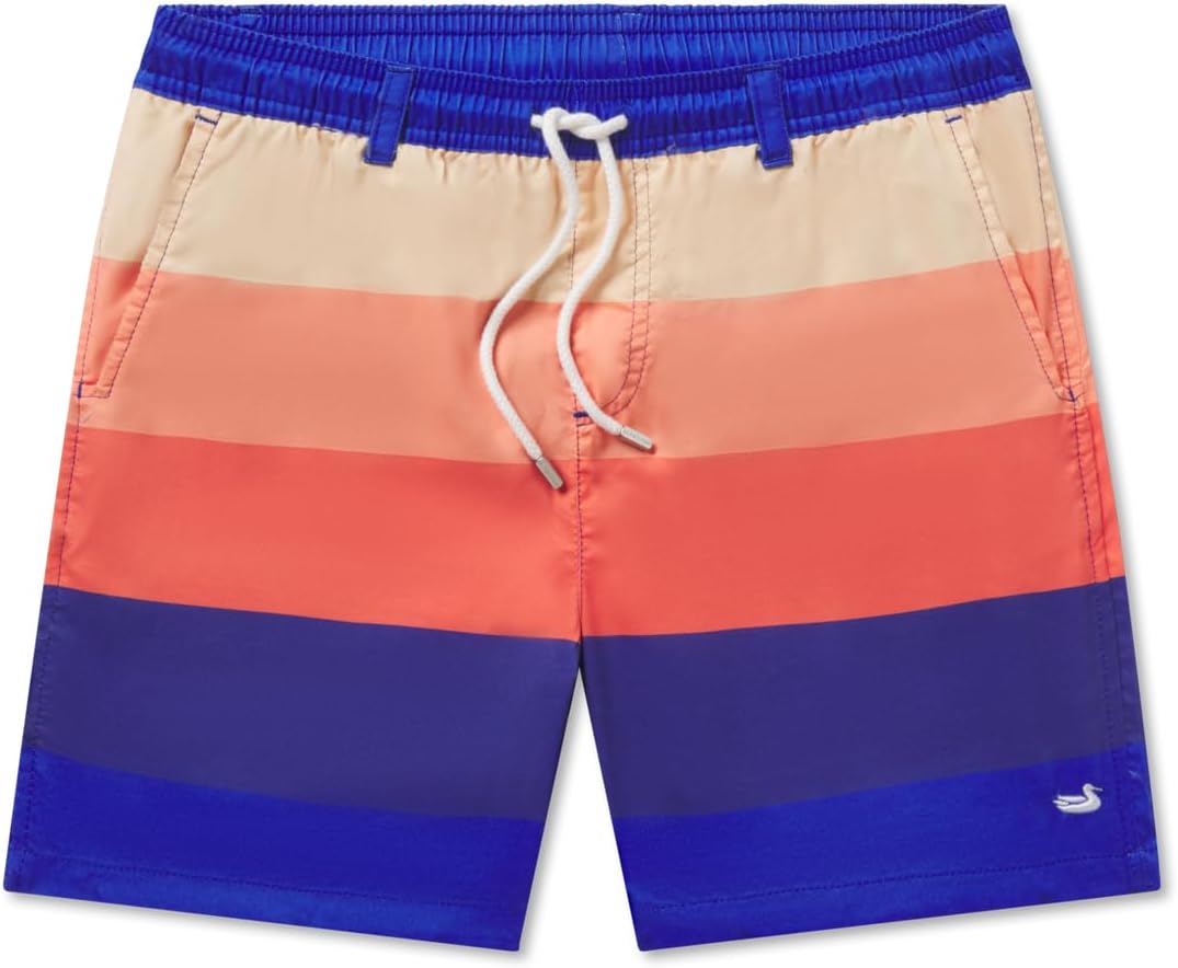 Southern Marsh Youth’s Harbor - Horizon Stripe Swim Trunks – Quick-Dry Lightweight Swimming Shorts