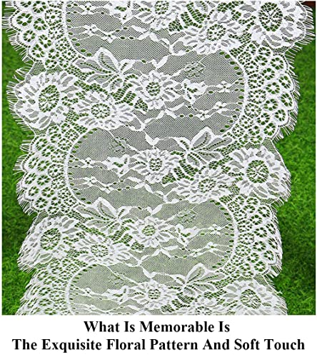 Partisout Lace Table Runner 120 Inches Wedding Table Runner Table Cloth Runner Classy Rustic Table Cover Boho Lace Christmas Table Runner Chic Table Runner For Party Halloween (White) #TOP1