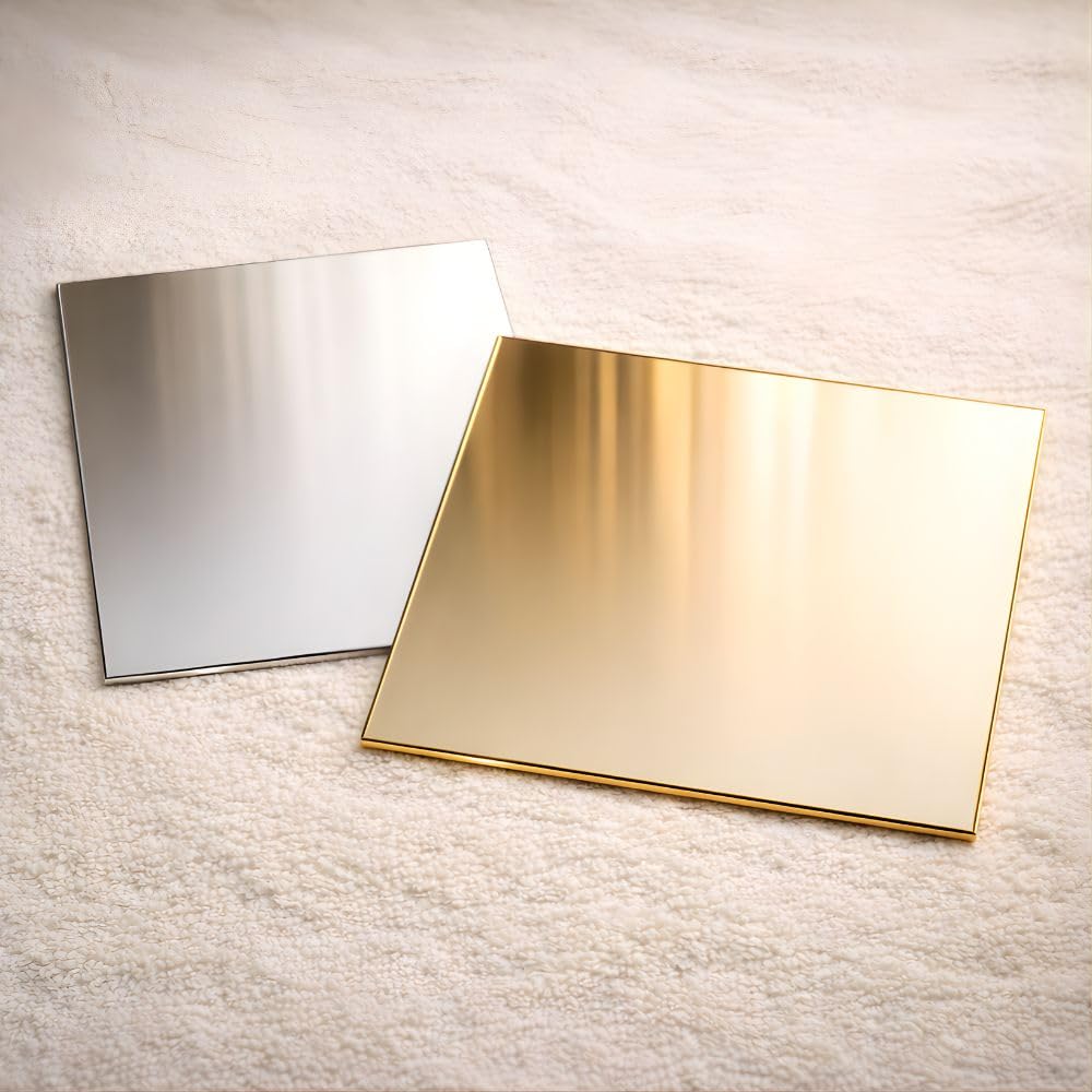 SMILEDRIVE® Gold & Silver Reflective Acrylic Display Table Risers for Professional Product Photography – Square 30 × 30 cm – Set of 2 (One Gold, One Silver, One-Sided)-image-7