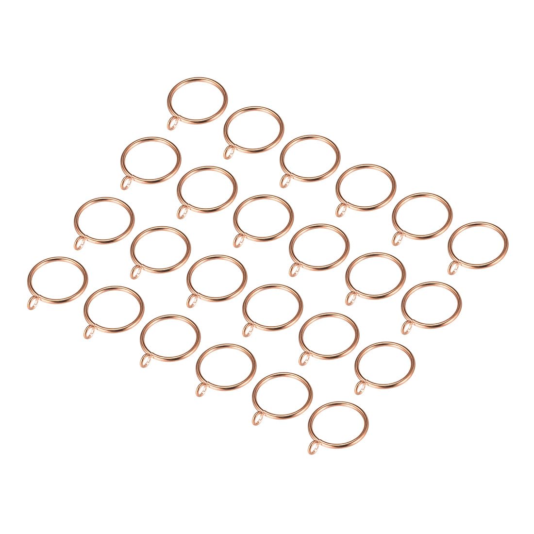 GLOKUUCA Drapery Eyelet Curtain Ring - 24 Pack Decorative Hanging Ring Fits for Curtain Panel (1.1-Inch Inner Dia, Gold)