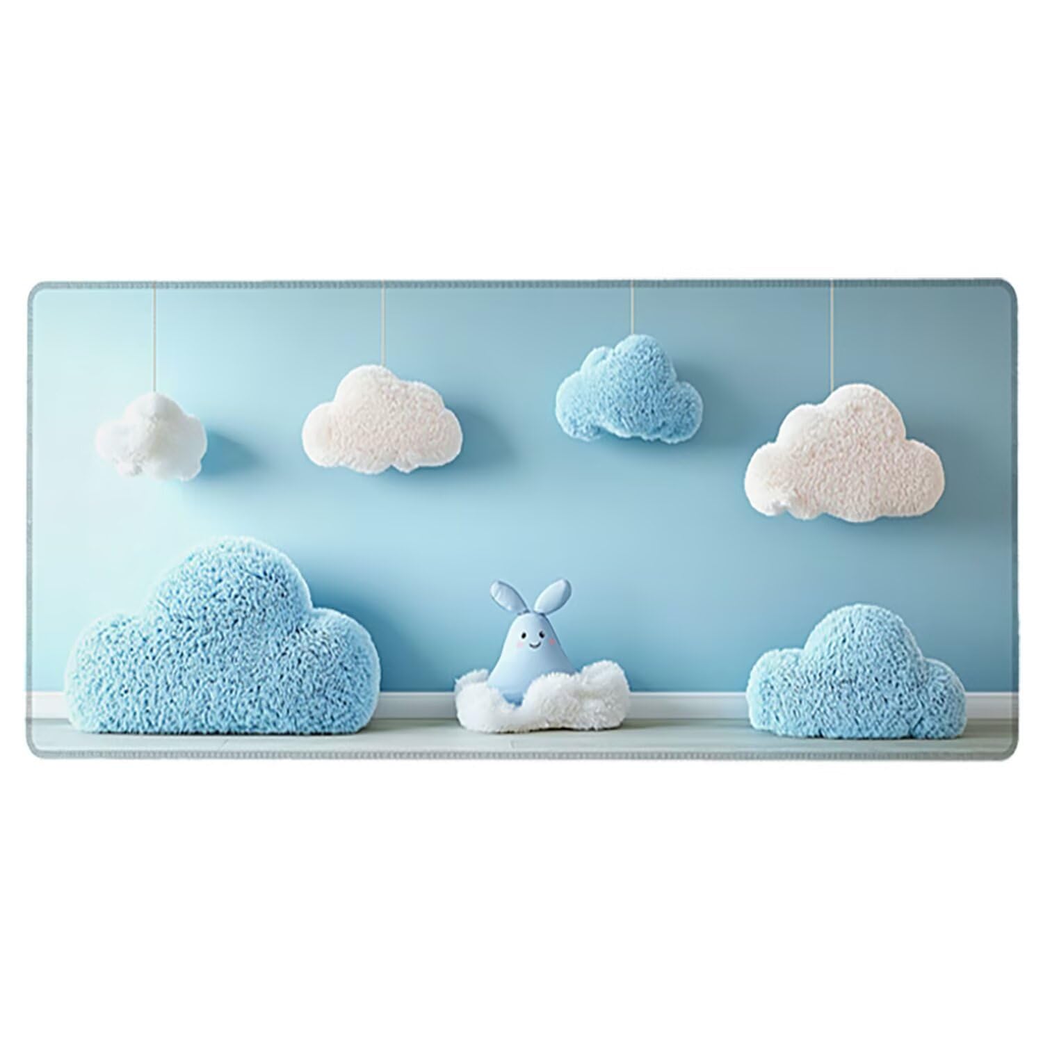 Podkładka pod mysz do gier XXL - 1400x600x3mm - Nowoczesna duża antypoślizgowa podkładka pod klawiaturę biurową ze zszytymi krawędziami, niebieska duża podkładka pod mysz do gier do biura i domu
