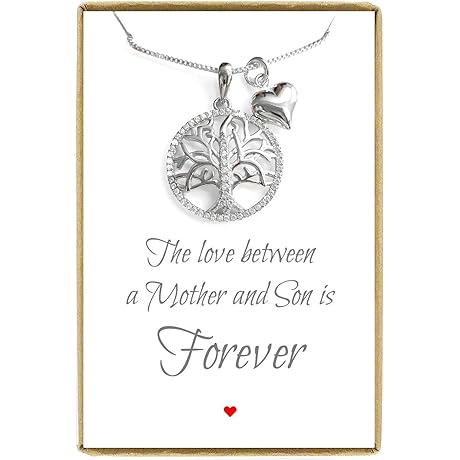 Eternal Love between Mother & Son: Sterling Silver Tree of Life Necklace...
