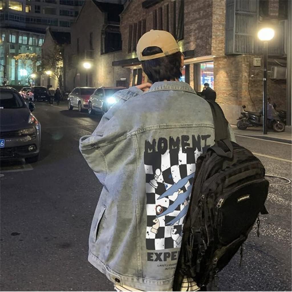 Checkerboard Retro Denim Jacket Men's National Couples Spring Tops