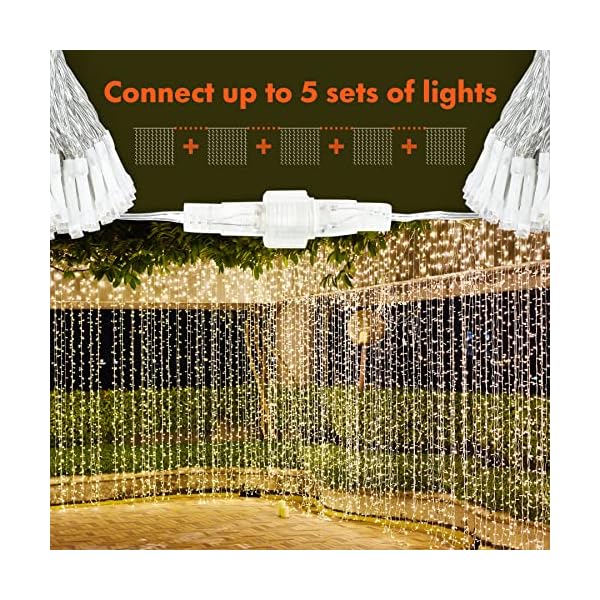 Twinkle star 300 led window curtain string light for christmas wedding party home garden bedroom outdoor indoor wall decoration - image 6