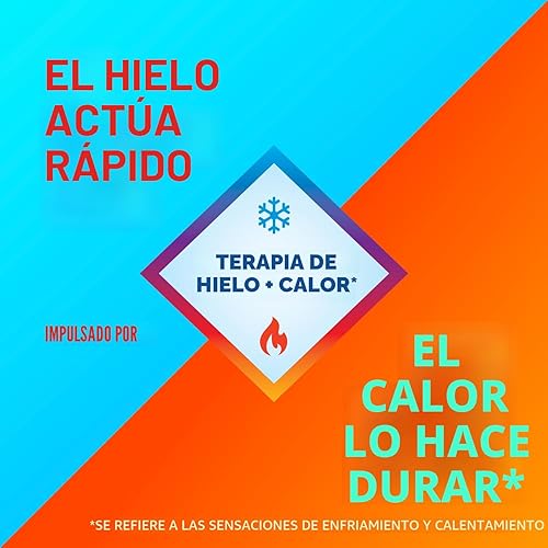 Vista 4 de Icy Hot Parche original para aliviar el dolor, tamaño XL, cómodos parches de tela con mentol 5%, terapia de contraste de hielo y calor para áreas