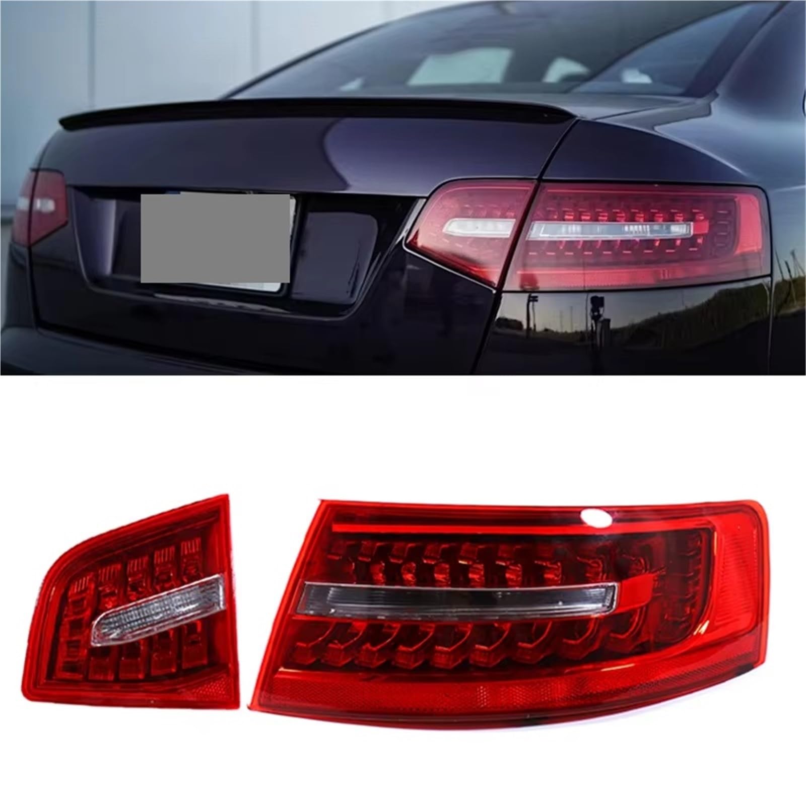 Compatible Con Para RS6 2008 2009 2010 2011 Accesorios De Coche Luz Trasera Señal Giro Lámpara Freno OEM:4F5945095J 4F5945096J(Outside Left)