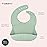 AVA + OLIVER Waterproof Silicone Bib Set with Adjustable Neck Closure - Durable Silicone Bibs for Babies - Set of 2 (Mint Confetti)