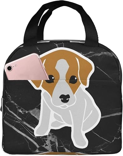 Miniatura 1 de RUAPIA Jack-Russell-Lunch-Bags, Insulated Lunch Box with Pocket Reusable Cooler Tote Bag for Picnic Beach