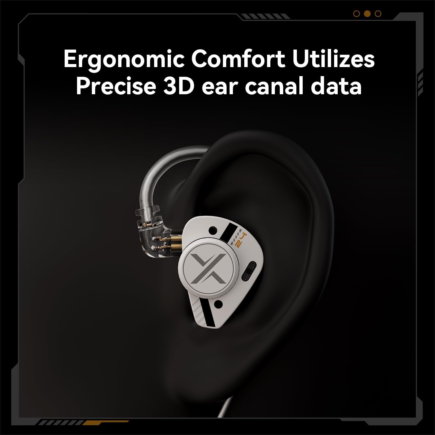 Fanmusic ooopusX Op.24 2DD+4BA Hybird in-Ear Headphones HiFi Op24 Wired Monitors Earbuds with One Dial (3.5mm no mic)