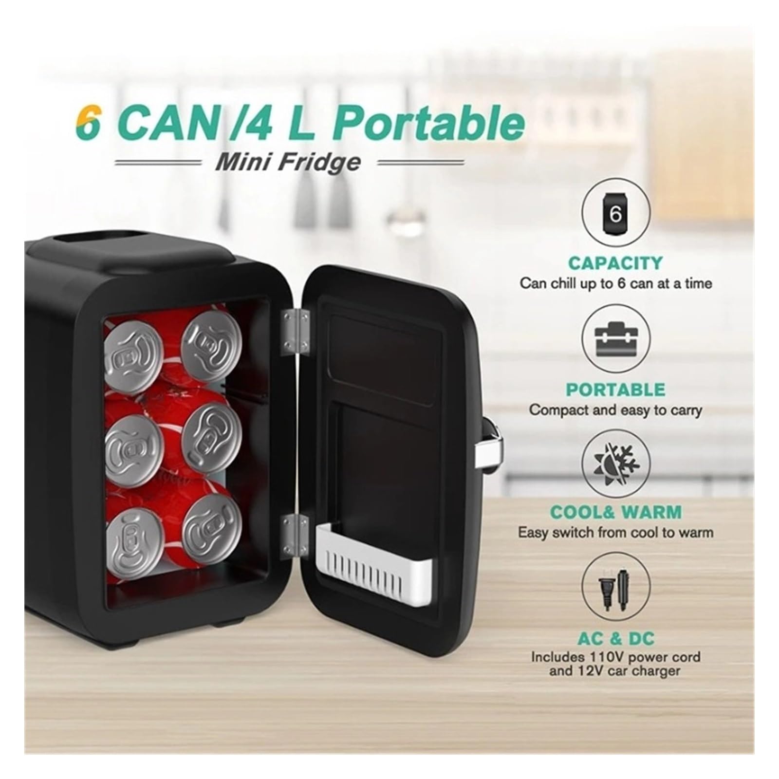 Mini refrigerador de 4L, 110 V, 220 V, for Belleza, Maquillaje, Cuidado de la Piel, refrigerador con calefacción y refrigeración, CA/CC, Mini refrigerador for automóvil(Pink)