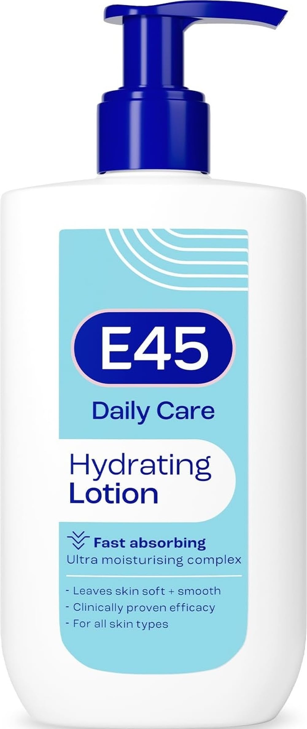 E45 Daily Lotion 400 ml for all Skin Types – Hydrating Non-Greasy Lightweight Moisturiser - Perfume-Free Long Lasting Body Face Hand Cream - Dermatologically Tested