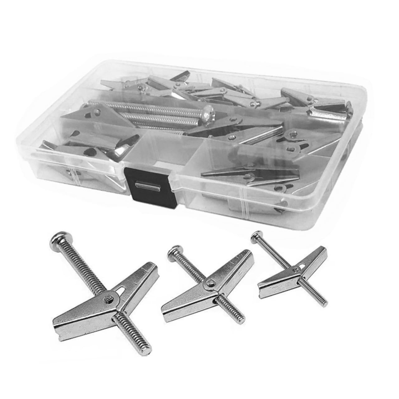 OSALADI Heavy Duty Toggle Bolts Set 26pc Zinc Steel Drywall Anchors Wall Anchors for Drywall