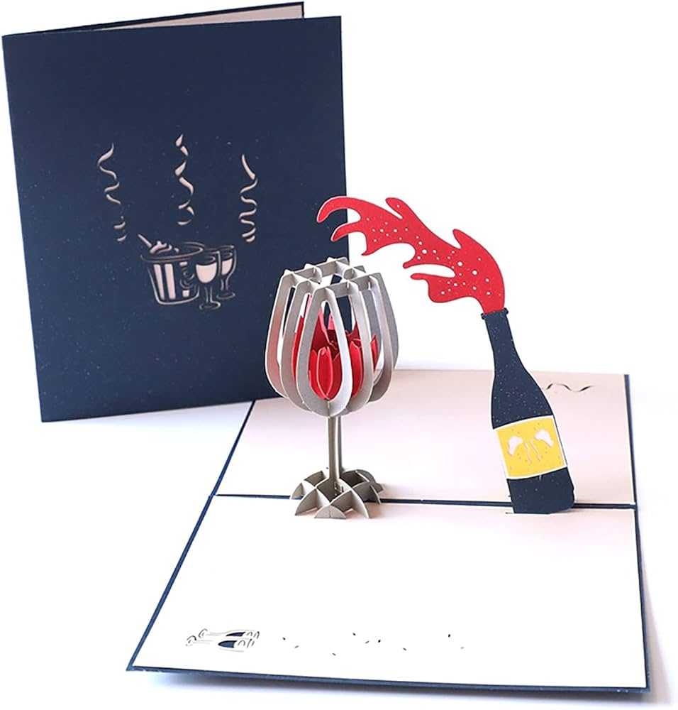 Amazon | 3D立体カード ポップアップカード メッセージカード ワイン