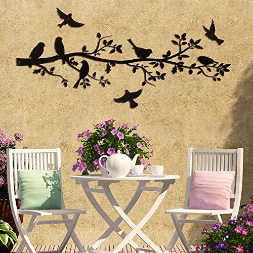 Youyole-5-Pcs-Metal-Wall-Art-Birds-on-The-Branch-Metal-Wall-Art-Decor-Hanging-Leaves-with-Birds-Ornament-Silhouette-for-Indoor-Outdoor-Home-Office-Balcony-Garden-Decor Youyole 5 Pcs Metal Wall Art Birds on The Branch Metal Wall Art Decor Hanging Leaves with Birds Ornament Silhouette for Indoor Outdoor Home Office Balcony Garden Decor