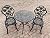 C/G 3 Piece Bistro Set, Outdoor Patio Table, Anti-Rust Cast Aluminum for Front Porch & Yard (Antique Copper)