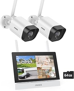 ANNKE Surveillance Camera Set with Monitor, 5MP 4CH 7 Inch Touchscreen NVR Screen with 2pcs 5MP WiFi Camera, 2-Way Audio, …