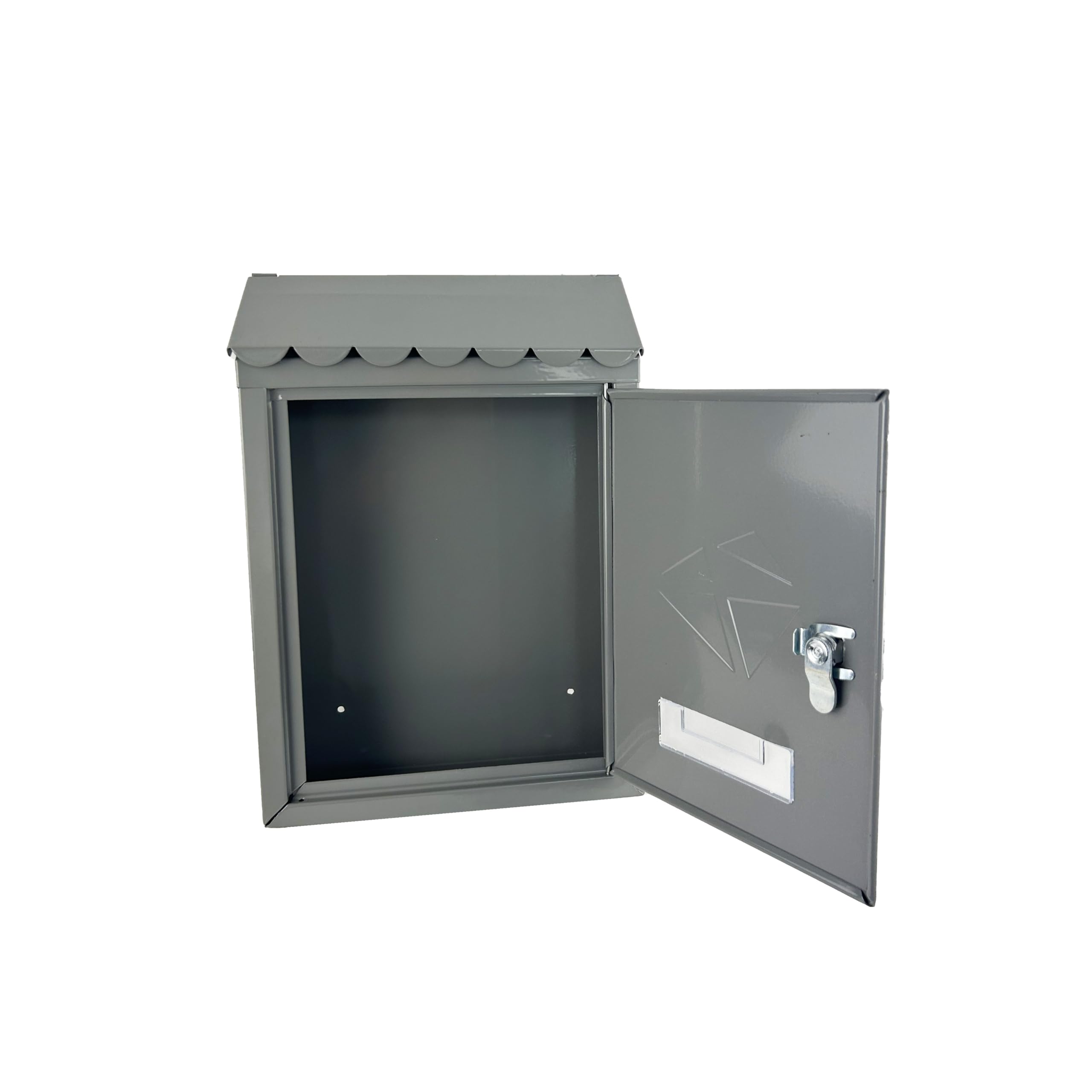 Buzón de Pared Correo con Tapa Antilluvia LH001, Buzón de Exterior de Metálico con Cerradura y Llaves 30x21x6cm. (Gris)