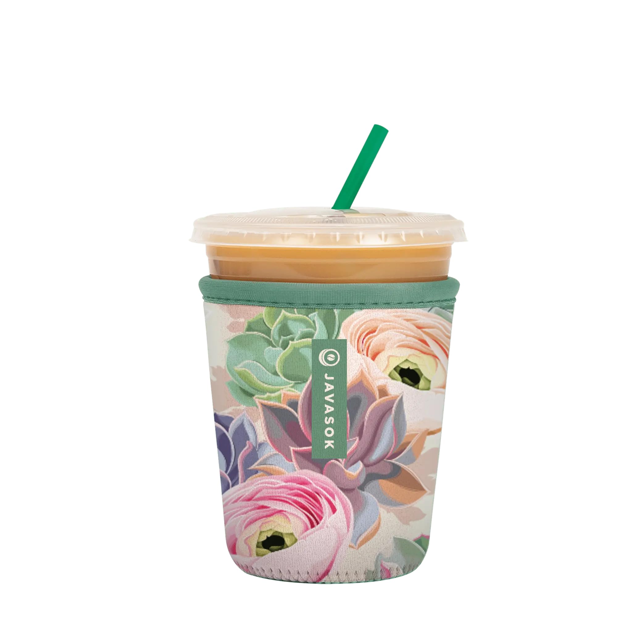 Sok It JavaSok Iced Coffee &amp; Cold Soda Insulated Neoprene Cup Sleeve (Pastel Splendor, Small: 16-20oz)