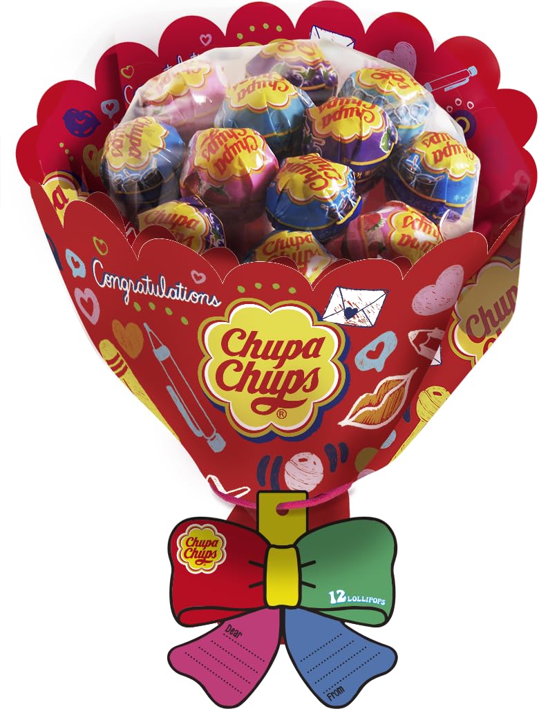 Kracie Chupa Chups Flower Bouquet 12 Lollipops Assorted Flavors Japan