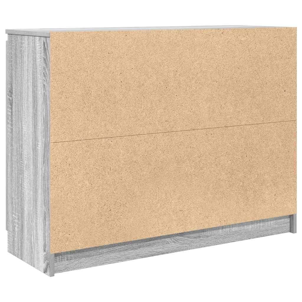 vidaXL Sideboard mit Schubladen Grau Sonoma 100,5x35x76 cm, Kommode, Schrank, Flurschrank, Anrichte, Küchenschrank, Wohnzimmerschrank, Wohnzimmermöbel