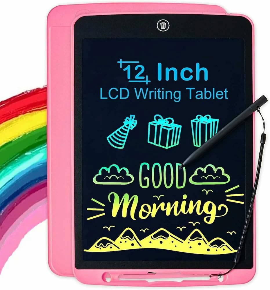 Tvara 12 Inch LCD Writing Tablet with Stylus Pen (No Color Choice), Colorful Screen Magic Slate Doodle Drawing Board Pad Scribbler Educational Learning Tool Gifts Kids – Random Color