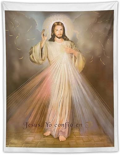 Tapiz de pared cristiano Jesucristo Divina Misericordia en la Cruz Pray Redemption (60) tapiz de pared, tapices de pergamino, pintura artística, disponible en Yaxa Venezuela