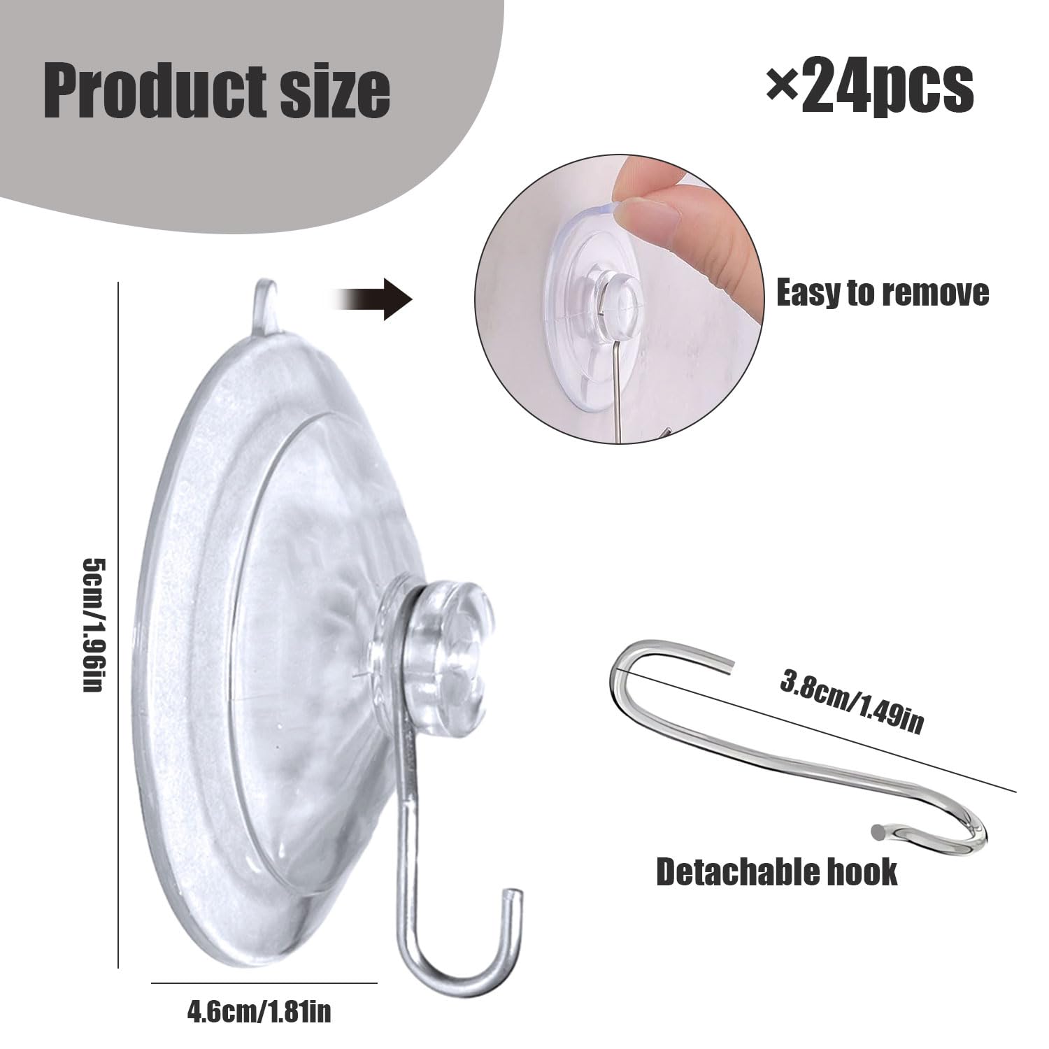 Ganci A Ventosa Per Ghirlande In Acciaio Inox – 2/4 Pezzi, Portata 6,8 Kg, Per Porte In Vetro, Finestre, Doccia, Legno Liscio (nero/oro/argento)