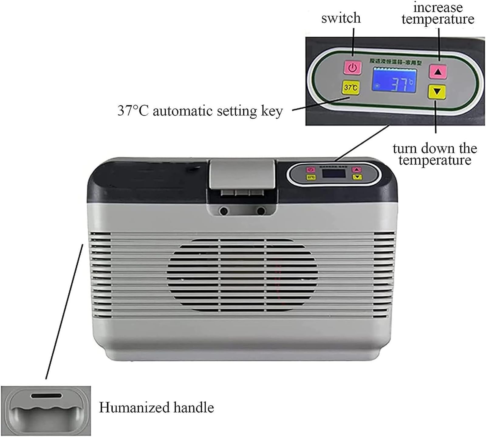 McbeAn Peritonealdialyse-Heizbox, 12 L Warmflüssigkeits-Heizpaket Mit Doppelverriegelung, 20–65 ℃ Einstellbar, 5 Seiten, Schnelles Aufheizen, 1 Schlüssel Direkt Auf 37 °C, Für Heimauto