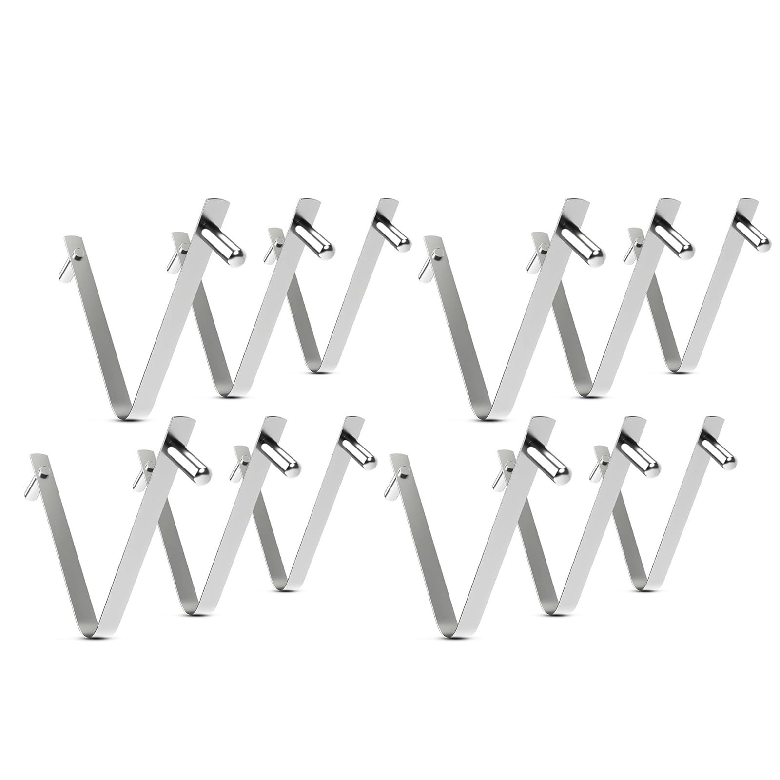 DFHINSC Of 12 Skimmer Net Clips V Designs Stainless Steel Rust Resistant Pool Maintenance Clamping Tools for Pool Use V Shaped Clamps for Skimmer Net